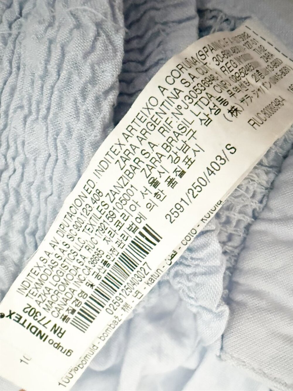 Zara = Cropped Ruffled Corset Top Size S in Light Blue - Picture 5 of 11